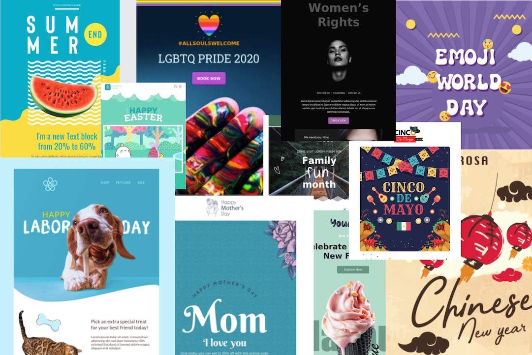 Calendrier des e-mails - des modèles pour toutes les occasions sont disponibles dans Cakemail.