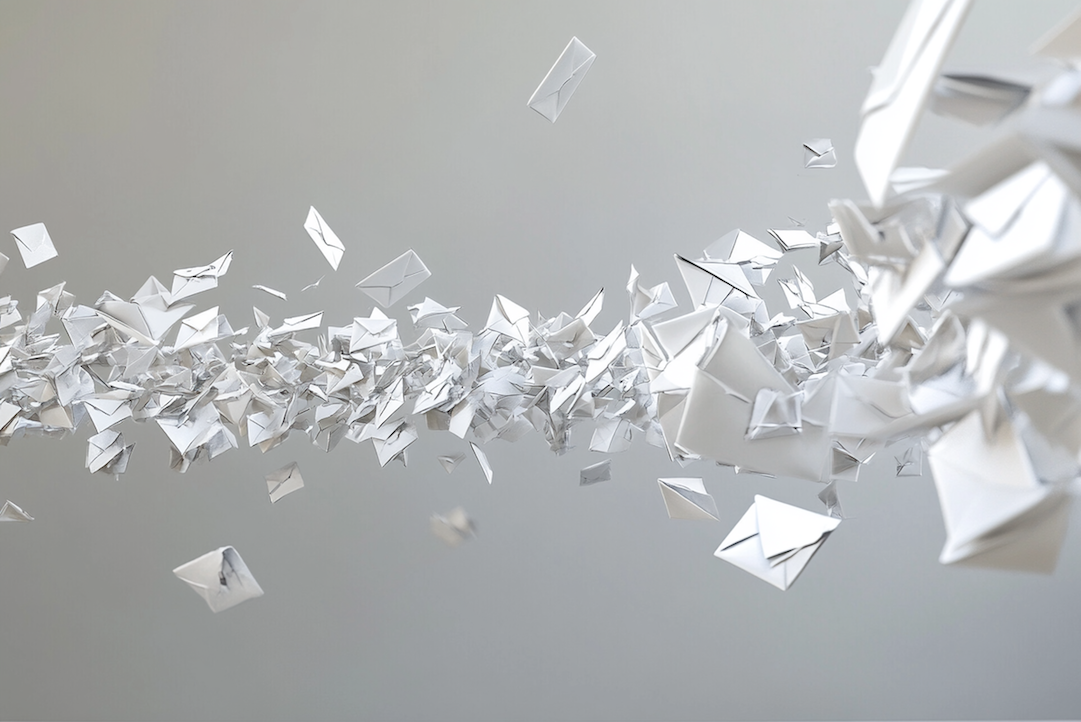 Un flux de courriels suivant un chemin