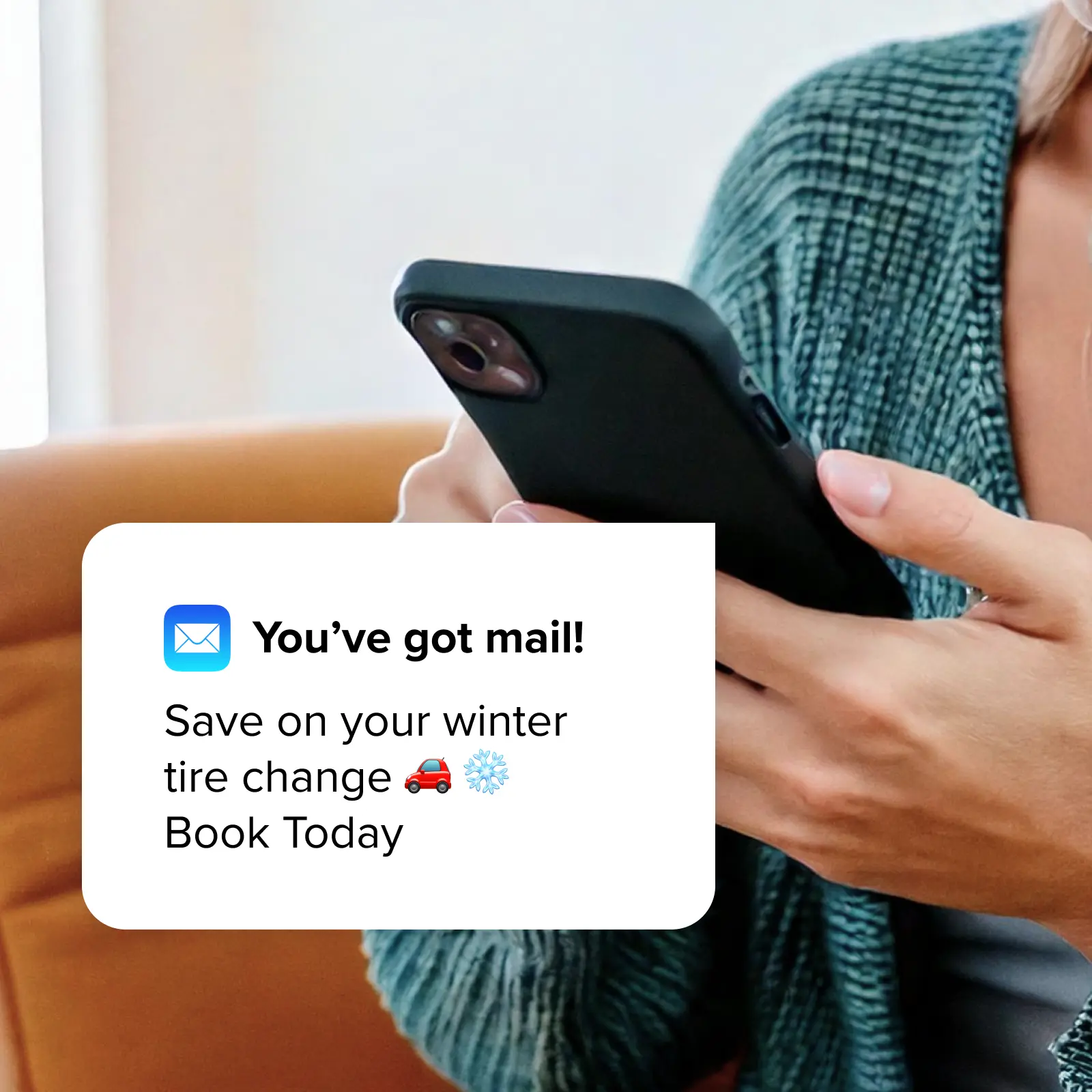 Un message de relance d’un concessionnaire, reçu comme notification sur un téléphone.